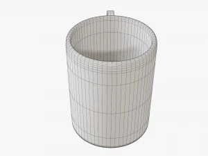 Wooden mug big tableware 3D Model