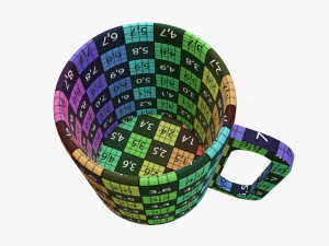 Wooden mug big tableware 3D Model