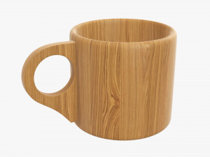 Wooden mug tableware 3D मॉडल