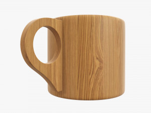 Wooden mug tableware 3D Modell