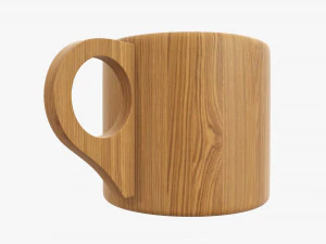 Wooden mug tableware 3D Model