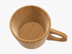 Wooden mug tableware 3D Model