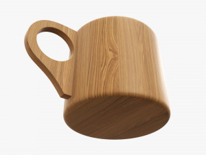 Wooden mug tableware 3D Modell