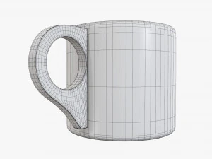 Wooden mug tableware 3D Model