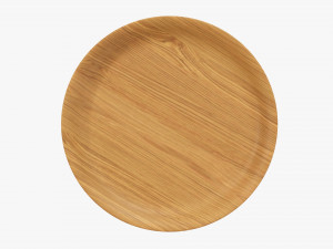 Wooden round tray plate tableware Modelo 3D