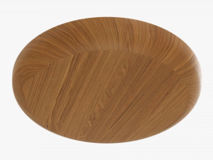 Wooden round tray plate tableware Modelo 3D