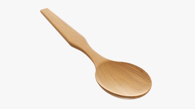 Wooden spoon flatware Modelo 3D .c4d .max .obj .3ds .fbx .stl .blend 