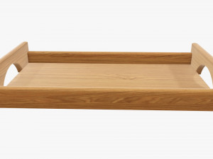 Wooden tray with handles tableware 3D Модель