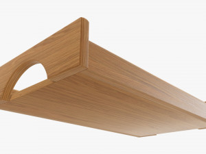 Wooden tray with handles tableware 3D Модель
