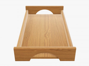 Wooden tray with handles tableware 3D Модель