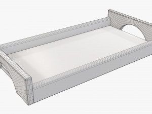 Wooden tray with handles tableware 3D Модель