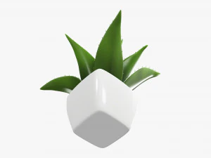 Artificial cactus composition 01 3D Model