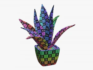 Artificial cactus composition 01 3D Model