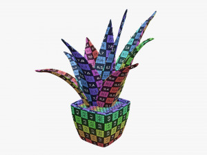 Artificial cactus composition 01 Modello 3D