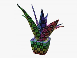 Artificial cactus composition 01 3D Model
