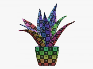 Artificial cactus composition 01 3D Model