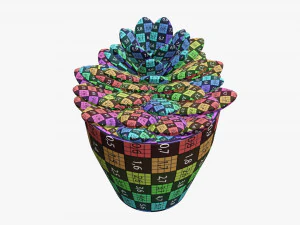 Artificial cactus composition 02 3D Model