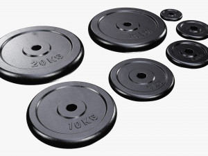Barbell weight plate set 3D Modell