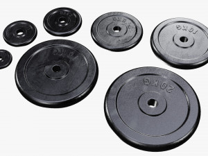 Barbell weight plate set 3D Modell