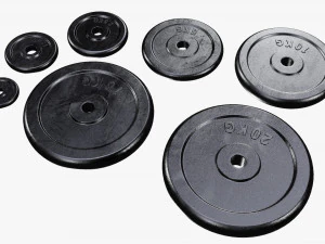 Barbell weight plate set 3D Model