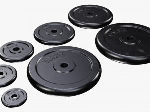 Barbell weight plate set 3D Modell