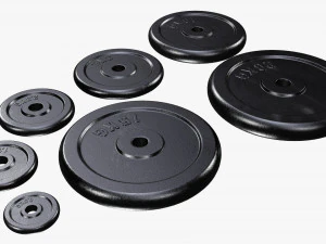 Barbell weight plate set 3D Model