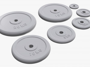 Barbell weight plate set 3D Modell