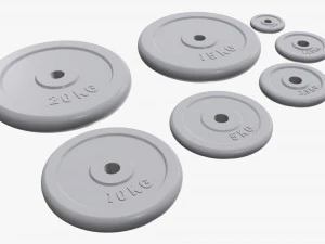 Barbell weight plate set 3D Model