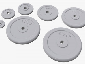 Barbell weight plate set 3D Modell