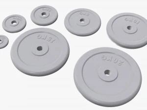 Barbell weight plate set 3D Model