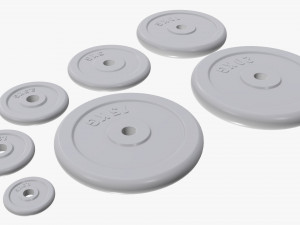 Barbell weight plate set 3D Modell