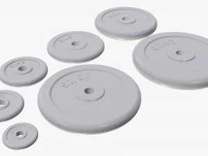 Barbell weight plate set 3D Model