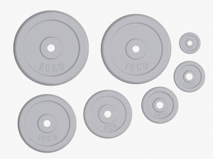 Barbell weight plate set 3D Modell