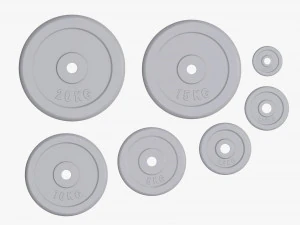 Barbell weight plate set 3D Model