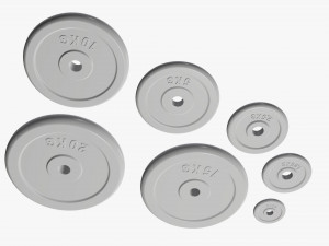 Barbell weight plate set 3D Modell