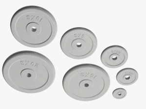 Barbell weight plate set 3D Model