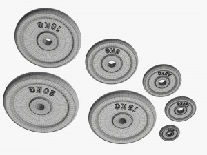Barbell weight plate set 3D Modell