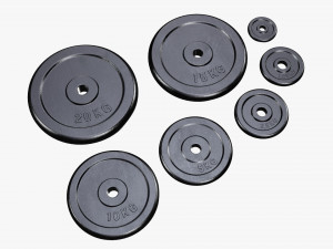 Barbell weight plate set chrome Modelo 3D