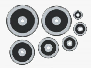 Barbell weight plate set chrome 3D Model
