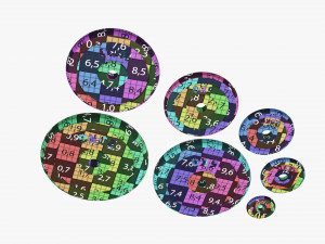 Barbell weight plate set chrome 3D Модель