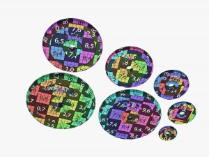 Barbell weight plate set chrome 3D Model