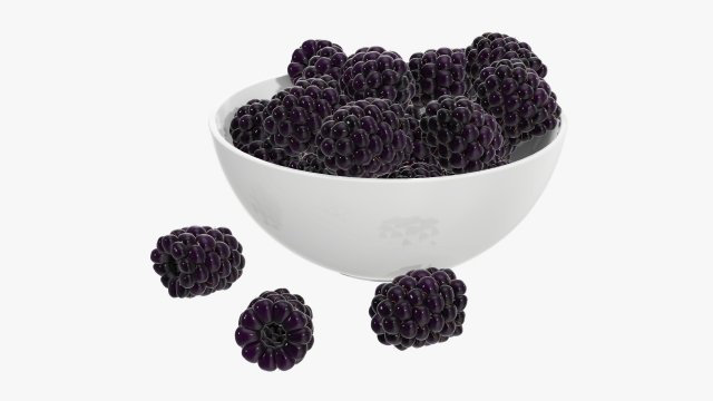 Blackberry in bowl Modello 3D .c4d .max .obj .3ds .fbx .stl .blend 