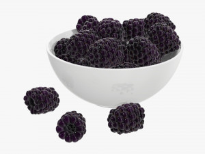 Blackberry in bowl 3D Model