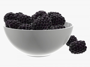 Blackberry in bowl Modello 3D