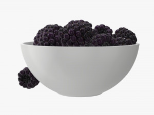 Blackberry in bowl Modello 3D