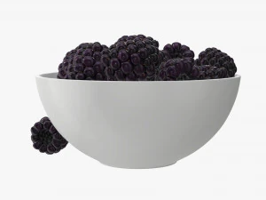 Blackberry in bowl 3D Model