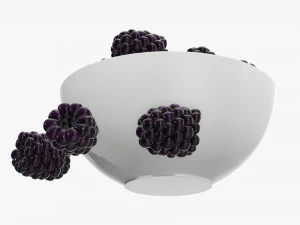 Blackberry in bowl 3D Model