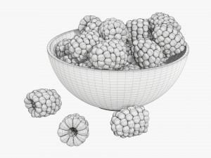 Blackberry in bowl Modello 3D
