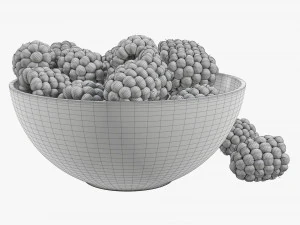 Blackberry in bowl 3D Model