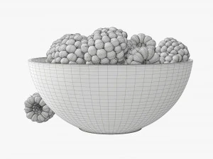 Blackberry in bowl 3D Model